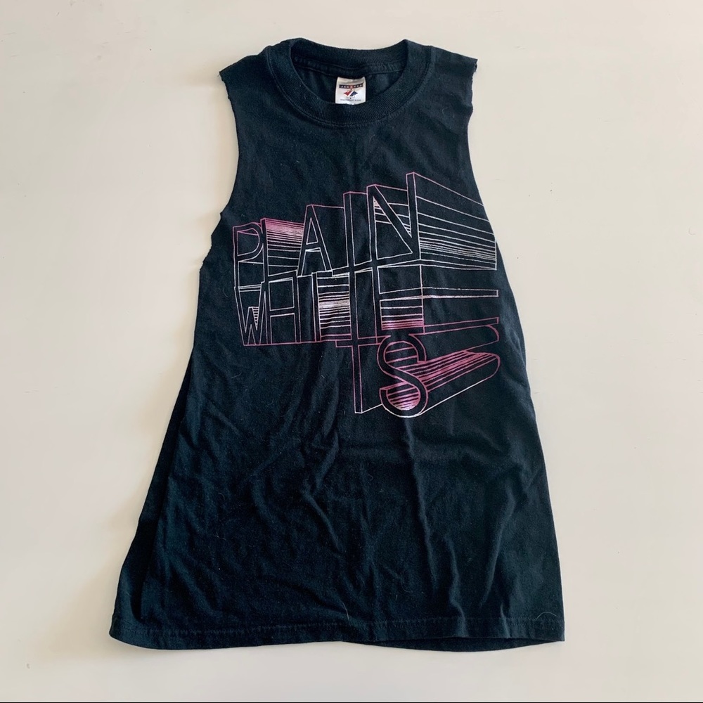 Plain White Ts Band Tee Cutoff Shirt